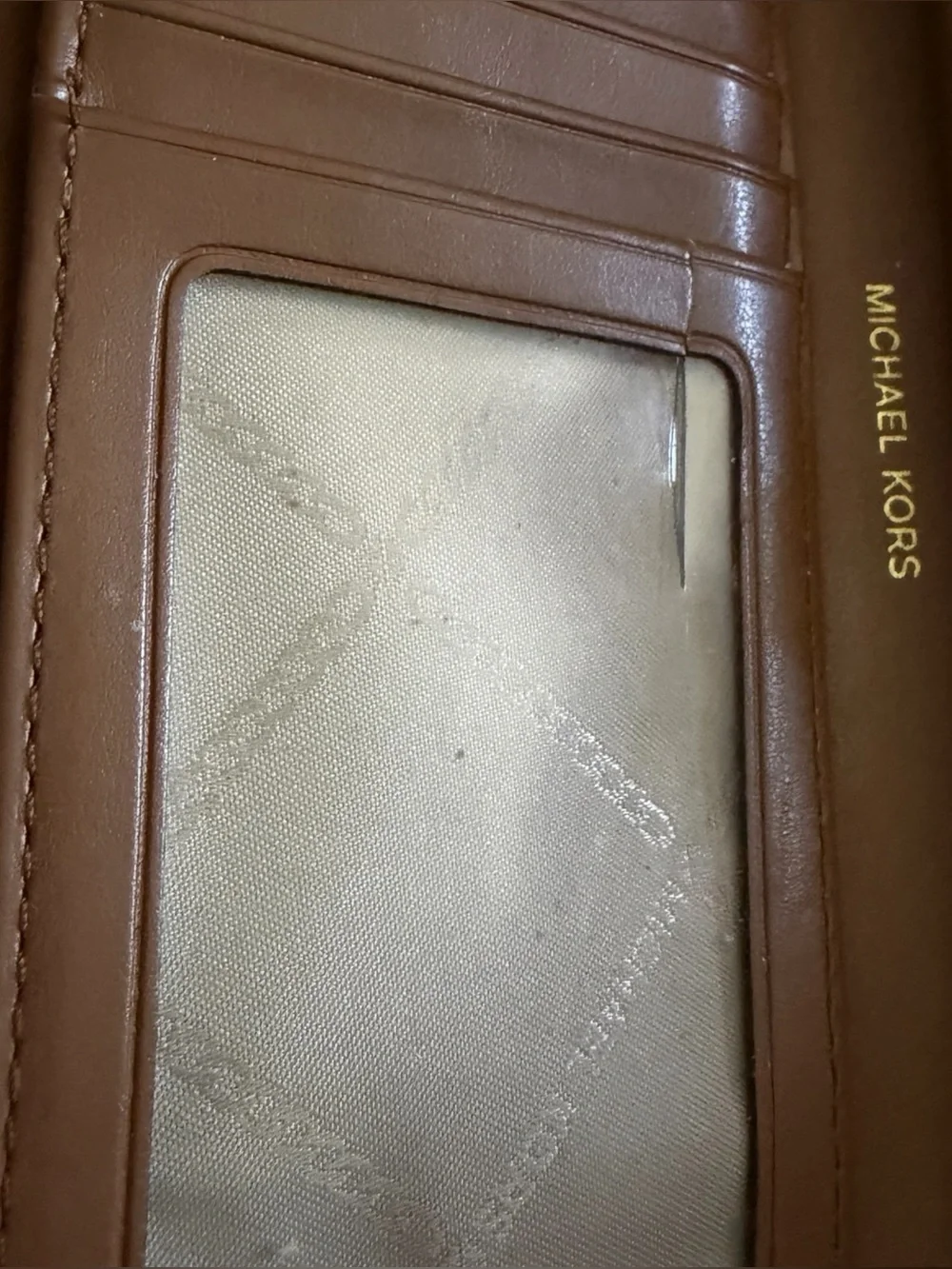 Michael Kors Adele Patchwork Leather Zip Wallet in Brown and Dark Brown